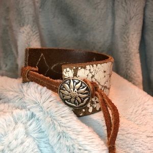 Bracelet - Handmade from Vintage leather belt